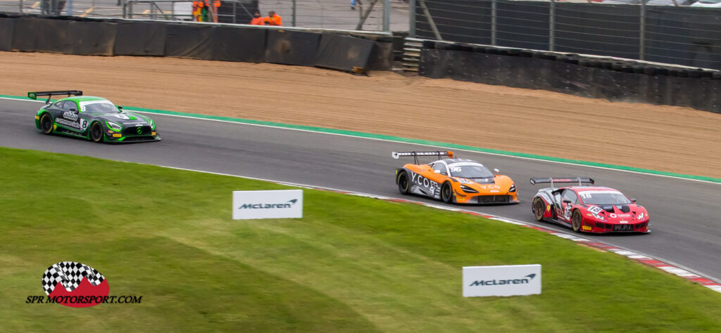 WPI Motorsport, Lamborghini Huracan GT3 Evo (18) / Optimum Motorsport, McLaren 720S GT3 (96) / Team ABBA Racing, Mercedes-AMG GT3 (8).