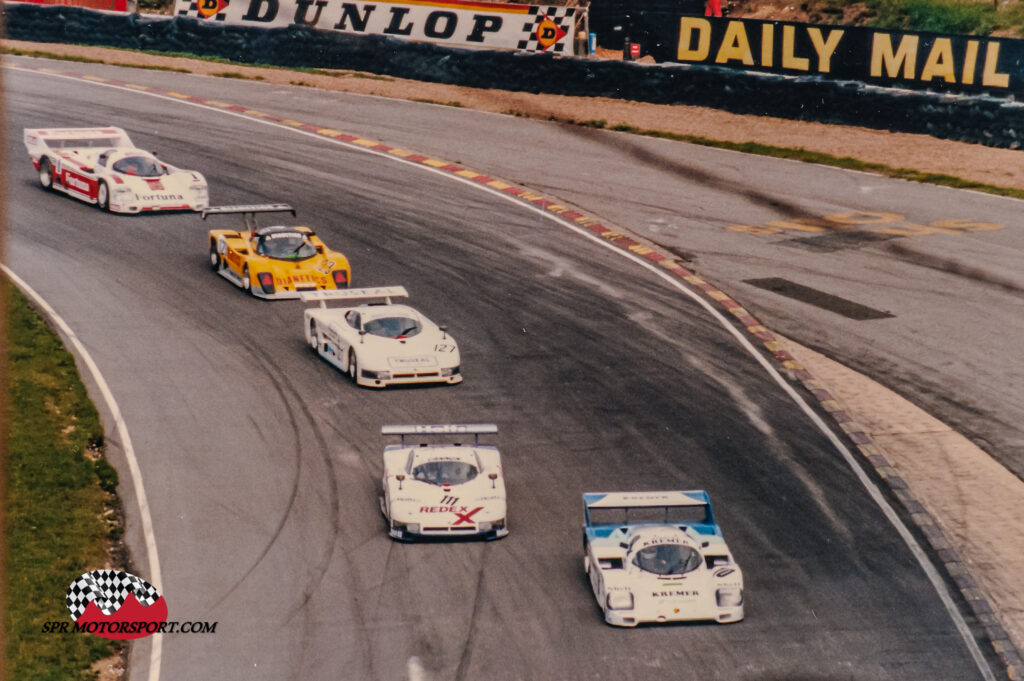 Porsche Kremer Racing, Porsche 9062C (10) / Spice Engineering, Spice Ford SE87C (111) / Chamberlain Engineering,  Spice Hart SE86C (127) / Charles Ivey Racing, Tiga Porsche GC287 (123) / Brun Motorsport, Porsche 962C (1).