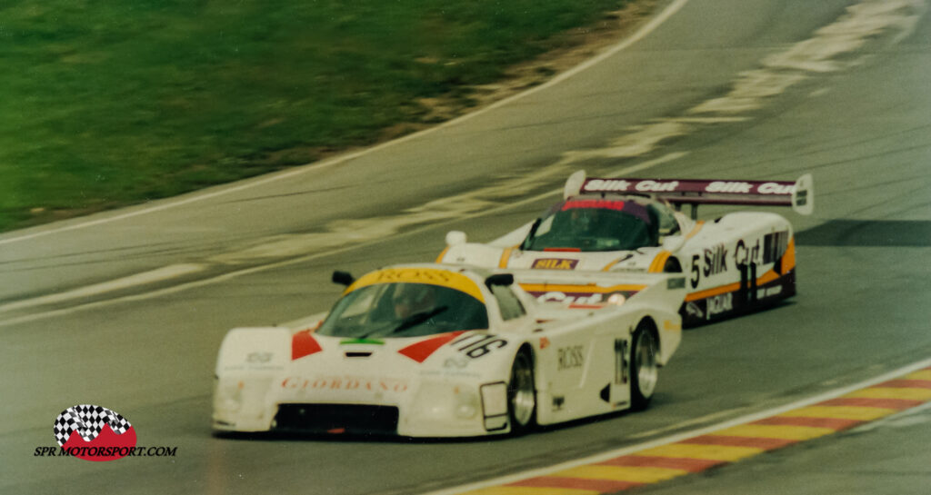 Techno Racing, Alba Ford AR3 (116) / TWR, Silk Cut Jaguar XJR-8 (5).