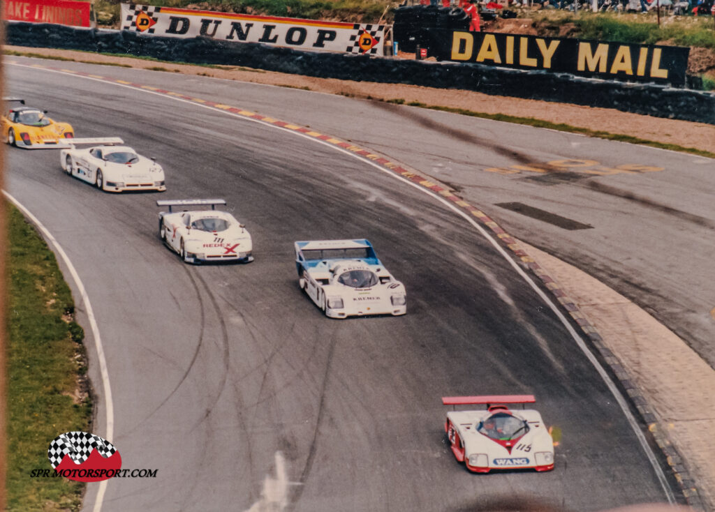 ADA Engineering, ADA Ford 02 (115) / Porsche Kremer Racing, Porsche 962C (10) / Spice Engineering, Spice Ford SE87C (111) / Chamberlain Engineering,  Spice Hart SE86C (127) / Charles Ivey Racing, Tiga Porsche GC287 (123).