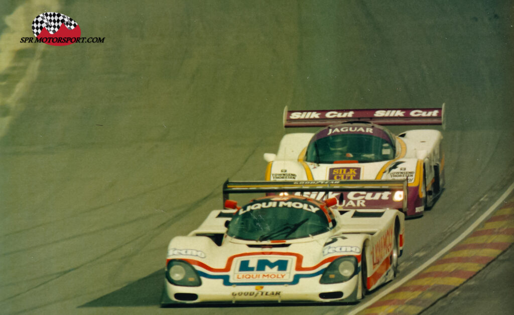 Liqui Moly Equipe/BLR, Porsche 962C GTi (15) / TWR, Silk Cut Jaguar XJR-8 (4).