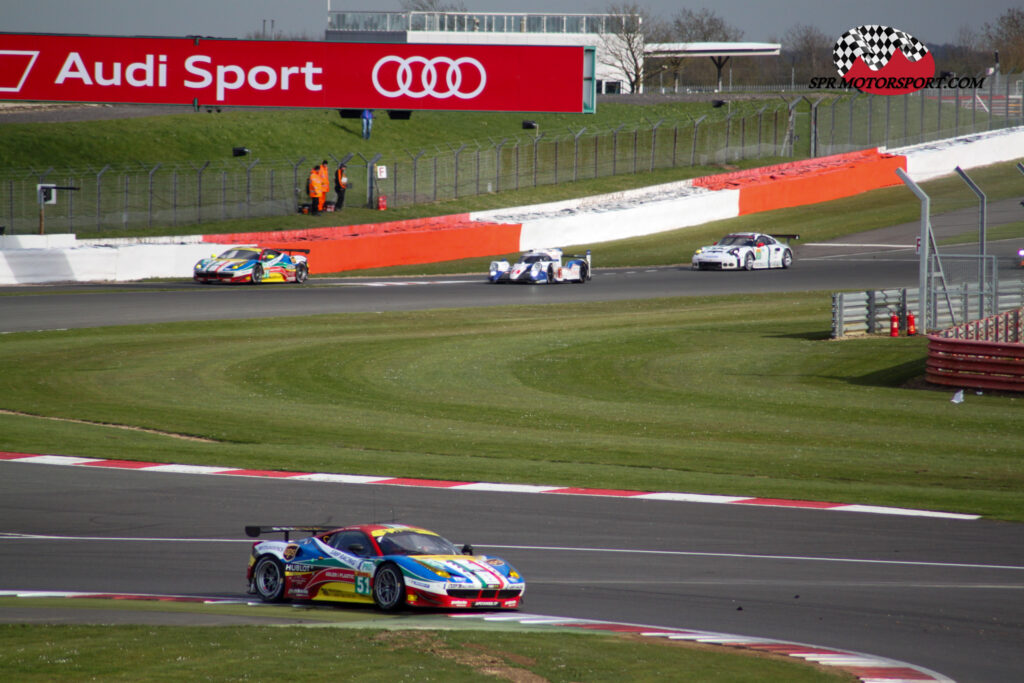 AF Corse, Ferrari 458 Italia GT (51 and 71) / Toyota Racing, Toyota TS040 Hybrid (2).