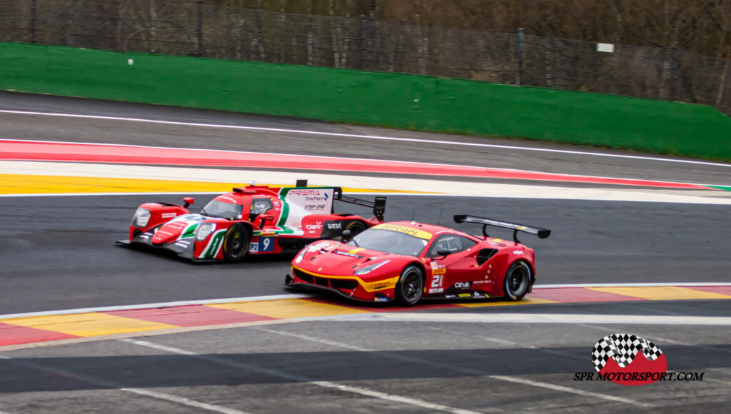 AF Corse, Ferrari 488 GTE Evo (21) / Prema Racing, Oreca 07 Gibson (9).