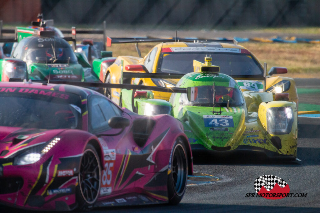 Iron Dames, Ferrari 488 GTE Evo (85) / Inter Europol Competition, Oreca 07 Gibson (43) / Corvette Racing, Chevrolet Corvette C8.R (64).