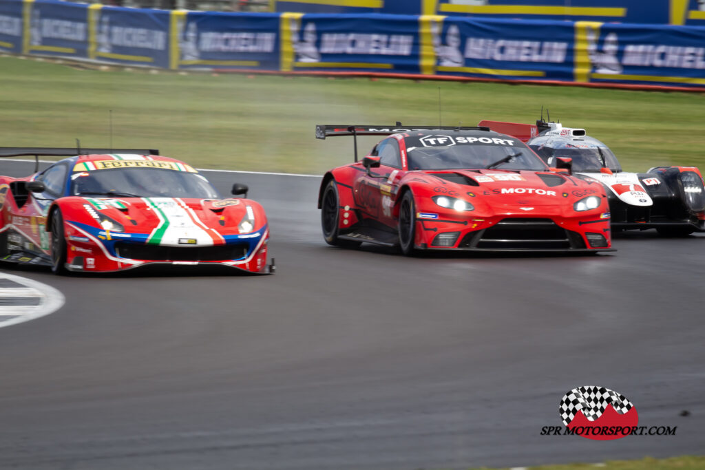 AF Corse, Ferrari 488 GTE Evo (51) / TF Sport, Aston Martin Vantage AMR (90) / Toyota Gazoo Racing, Toyota TS050 Hybrid (7).