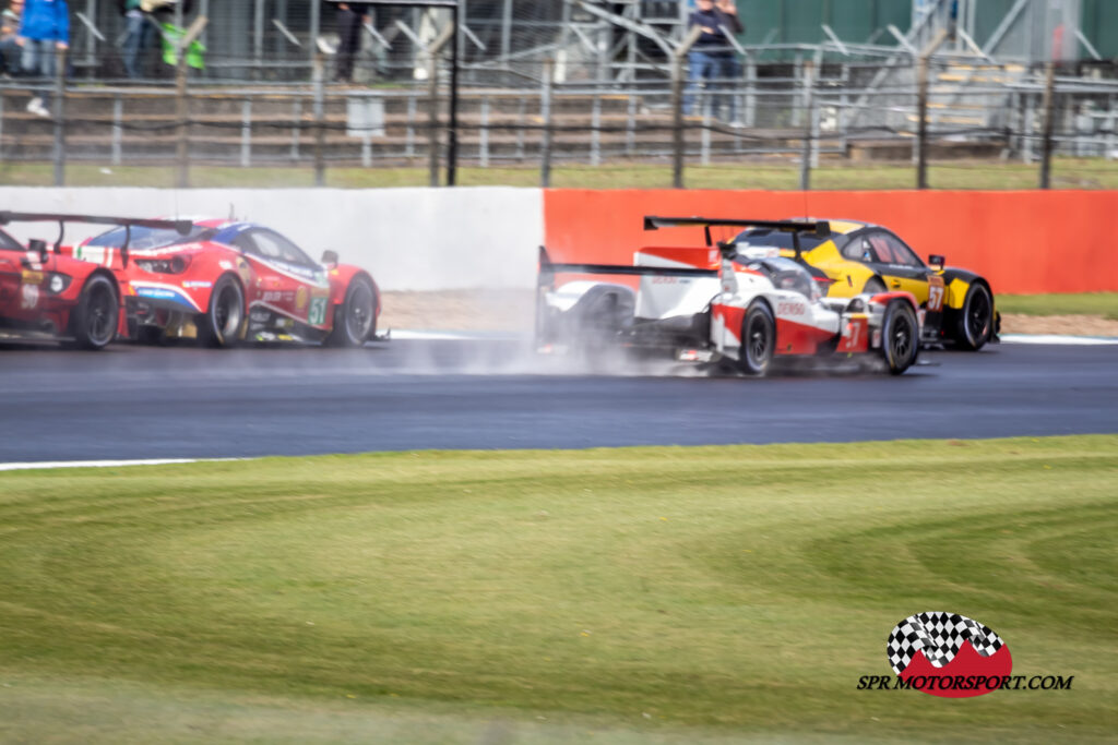 AF Corse, Ferrari 488 GTE Evo (51) / Toyota Gazoo Racing, Toyota TS050 Hybrid (7) / Team Project 1, Porsche 911 RSR (57).