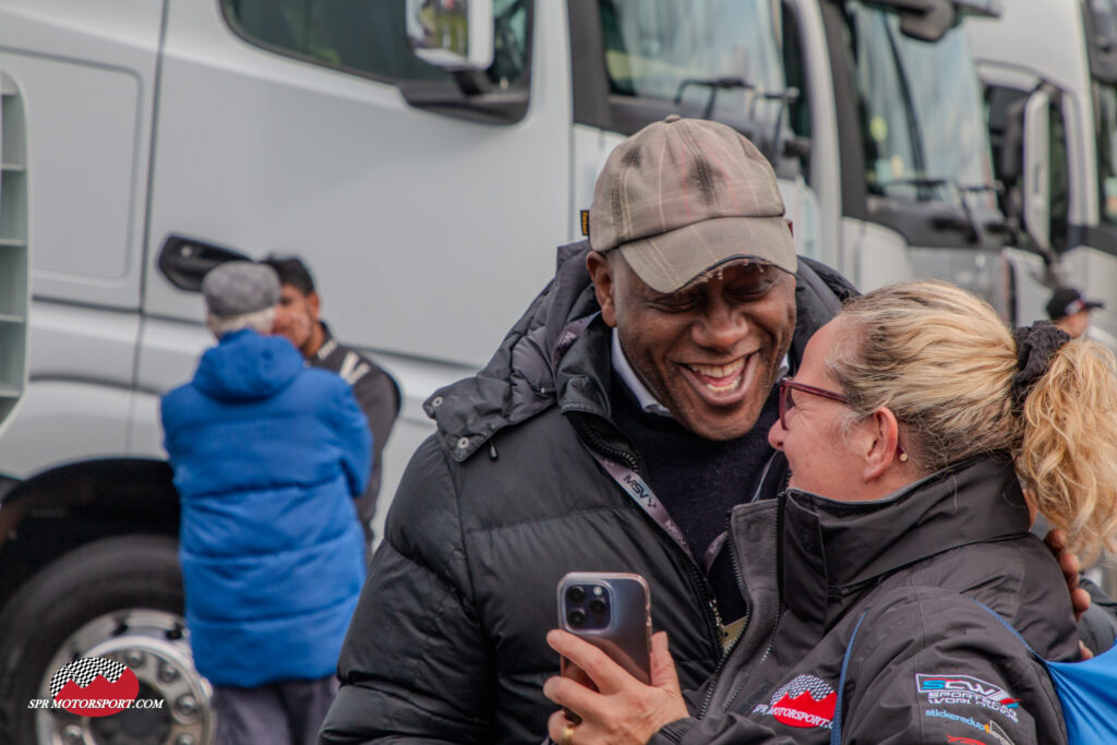 Ainsley Harriott. Sponsor of Century Motorsport, BMW M4 GT4 #65.